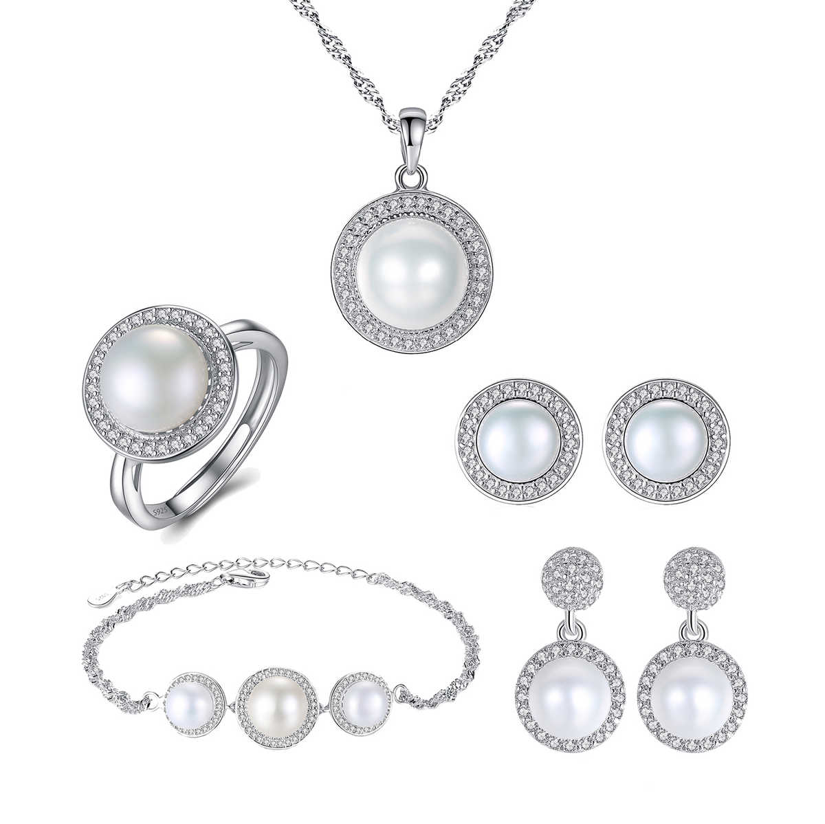 Zirconia Claw Necklace Set